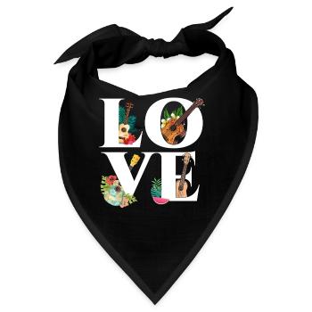 Hawaiian Ukulele Uke Love - Bandana - Schwarz - Vorne