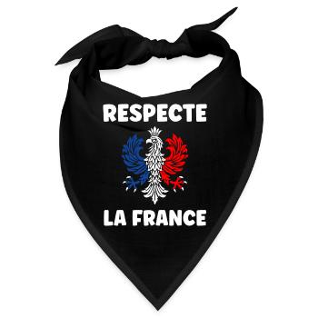 Respect France Trikolore Adler - Bandana - Schwarz - Vorne