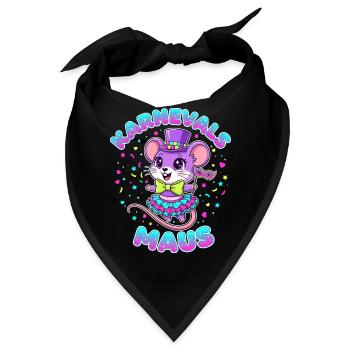 Karnevalsmaus Süß Fasching Kostüm Geschenk Kinder - Bandana - Schwarz - Vorne
