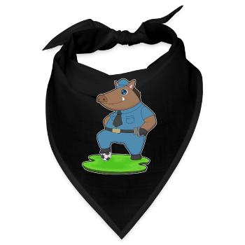 Eber Polizist Fußball Polizei - Bandana - Schwarz - Vorne