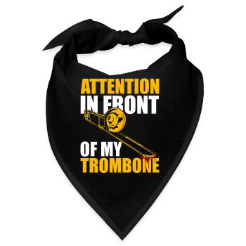 Attention Posaune Posaunenspieler Posaunist - Bandana - Schwarz - Vorne