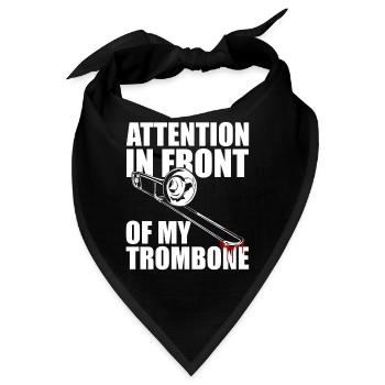 Attention Posaune Posaunenspieler Posaunist - Bandana - Schwarz - Vorne