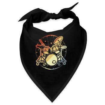 Drumset Vintage Look - Bandana - Schwarz - Vorne