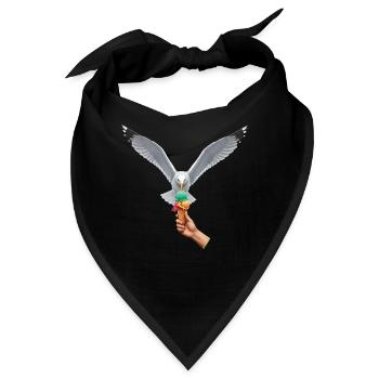 Lustige Möwe Stiehlt Eiscreme - Bandana - Schwarz - Vorne