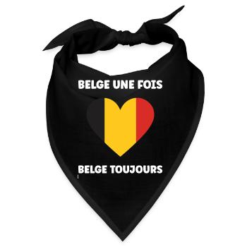 Belgische Herz-Trikolore - Bandana - Schwarz - Vorne