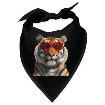 Tiger mit Sonnenbrille Lustig - Bandana - Schwarz - Vorne