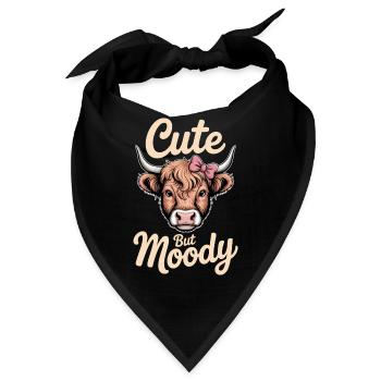 Hochlandrind Sprüche Launisch Lustiges Geschenk - Bandana - Schwarz - Vorne