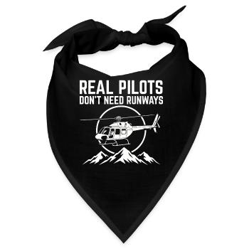 Hubschrauberpilot Helikopterpilot - Bandana - Schwarz - Vorne