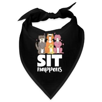 Hundebande Sit Happens - Bandana - Schwarz - Vorne