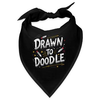 Doodle Kritzeln Zeichnung Draw To Doodle - Bandana - Schwarz - Vorne