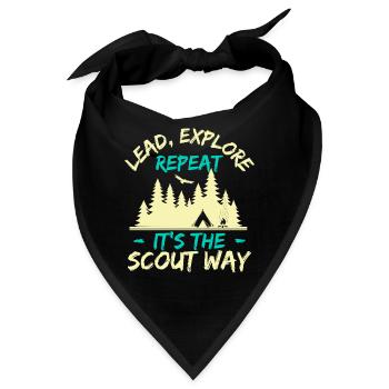 Girl Scout Leader Lead Explore Repeat Scout - Bandana - Schwarz - Vorne