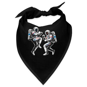 Astronauten-Duelle im Retro-Stil - Bandana - Schwarz - Vorne