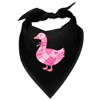 Patchwork Ente Rosa - Bandana - Schwarz - Vorne