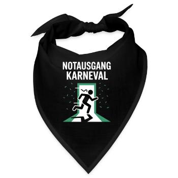 Notausgang Karneval Flucht Für Karnevalsmuffel - Bandana - Schwarz - Vorne