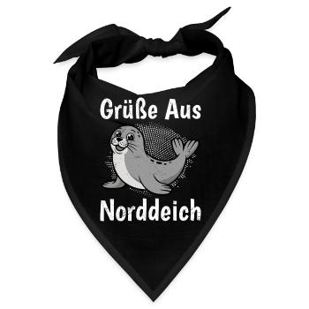 Nordsee Urlaub GRÜSSE AUS NORDDEICH Lustiges - Bandana - Schwarz - Vorne