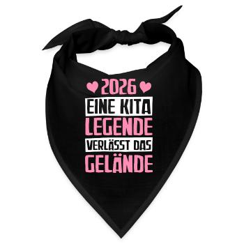 Eine Kita Legende Kita Abgänger 2026 - Bandana - Schwarz - Vorne