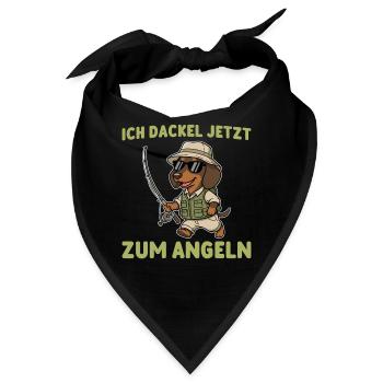 Fischerei - Ich dackel jetzt zum Angeln - Bandana - Schwarz - Vorne
