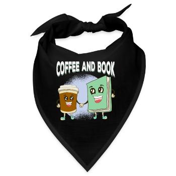 Kaffee trifft Buchfreundschaft - Bandana - Schwarz - Vorne