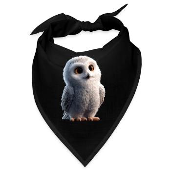 Schneeeule Weiße Eule Kauz Uhu Owl Schnee Eulen - Bandana - Schwarz - Vorne