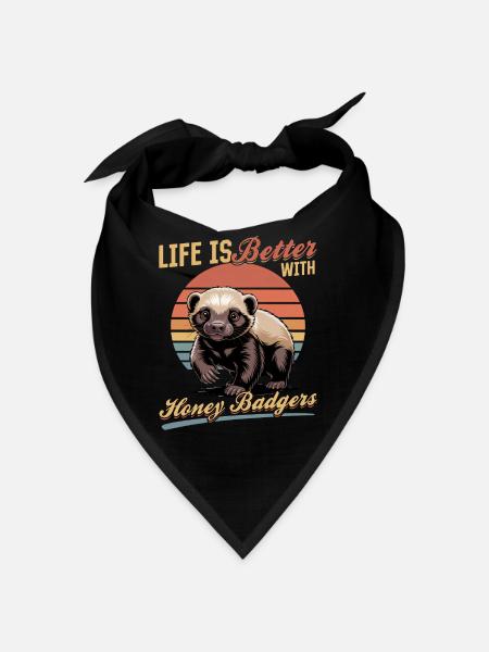 Funny Honey Badger - Bandana - Schwarz - Vorne