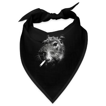 Rauchen, Zigarette, Capybara raucht eine Zigarette - Bandana - Schwarz - Vorne