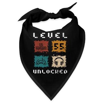 55. Geburtstag Level 55 unlocked - Bandana - Schwarz - Vorne