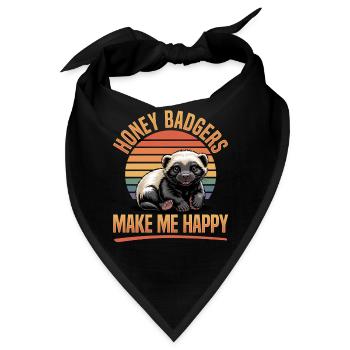 Funny Honey Badger - Bandana - Schwarz - Vorne