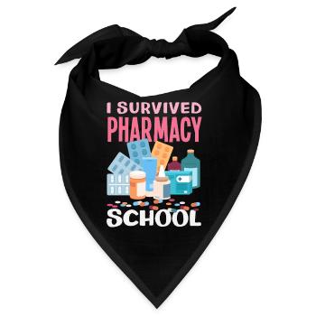 Ich Habe Die Pharmazieschule Überlebt Lustige - Bandana - Schwarz - Vorne