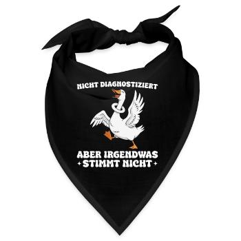 Lustige Gans Spruch Irgendwas stimmt nicht - Bandana - Schwarz - Vorne