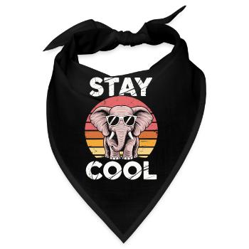 Stay Cool Elefant - Kinder Retro - Bandana - Schwarz - Vorne