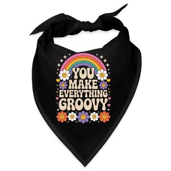 You Make Everything Groovy - Retro Rainbow - Bandana - Schwarz - Vorne