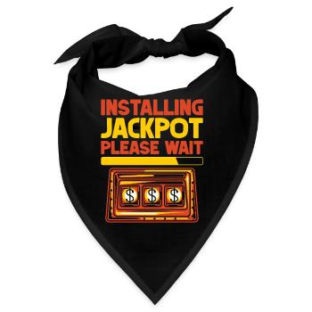 Gambling Fan Installing Jackpot Please Wait Casino - Bandana - Schwarz - Vorne