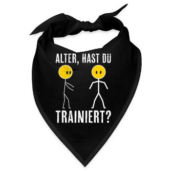 Strichmännchen HAST DU TRAINIERT Lustiges - Bandana - Schwarz - Vorne