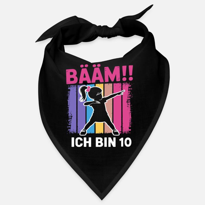 Bääm Ich bin 10 Dabbing Mädchen 10. Geburtstag - Bandana - Schwarz
