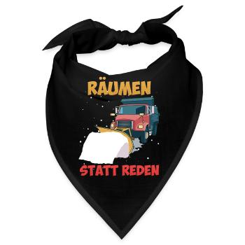 Winterdienst RÄUMEN STATT REDEN Lustiges - Bandana - Schwarz - Vorne