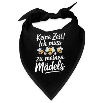 Biene Keine Zeit Mädels Imker Spruch Honig Bienen - Bandana - Schwarz - Vorne