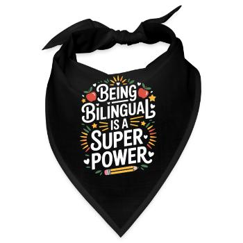 Fremdsprache Sprüche Lustige Fremdsprache Geschenk - Bandana - Schwarz - Vorne