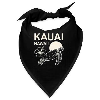 Kauai Schildkröte Hibiskus - Bandana - Schwarz - Vorne