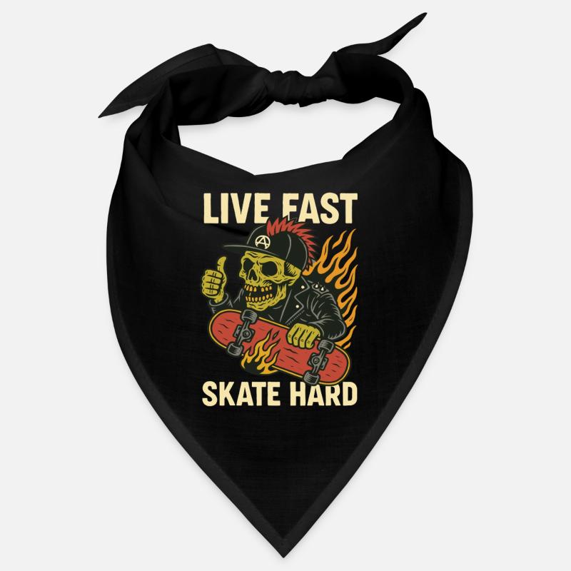Live Quick Skate Hard Skull Bandana