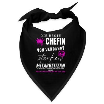 beste Chefin von verdammt starken Mitarbeitern - Bandana - Schwarz - Vorne