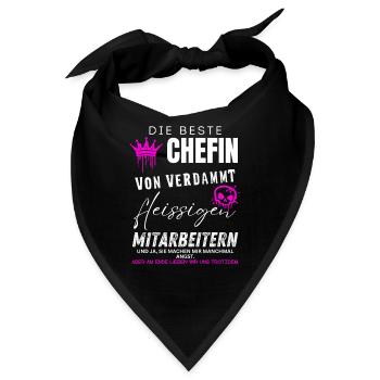 beste Chefin von verdammt fleissigen Mitarbeitern - Bandana - Schwarz - Vorne