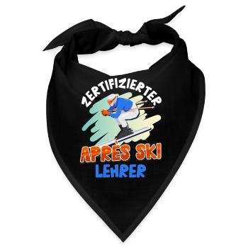 Skifahren ZERTIFIZIERTER APRES-SKI LEHRER Lustig - Bandana - Schwarz - Vorne