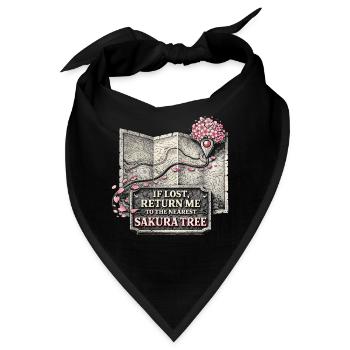 Kirschblüten Sakura Kirschblüte - Bandana - Schwarz - Vorne