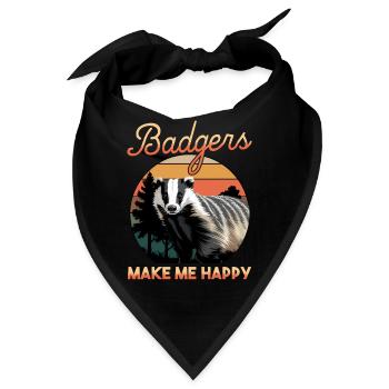 Funny Animal Badger - Bandana - Schwarz - Vorne