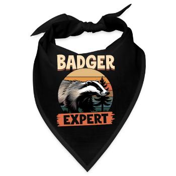 Funny Animal Badger - Bandana - Schwarz - Vorne