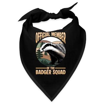 Funny Animal Badger - Bandana - Schwarz - Vorne
