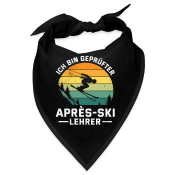 Ski Lehrer ICH BIN GEPRÜFTER APRES-SKI LEHRER - Bandana - Schwarz - Vorne