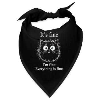 It's Fine I'm Fine Everything is Fine Katzen - Bandana - Schwarz - Vorne