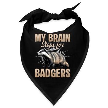 Funny Animal Badger - Bandana - Schwarz - Vorne