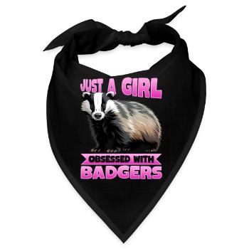 Funny Animal Badger - Bandana - Schwarz - Vorne